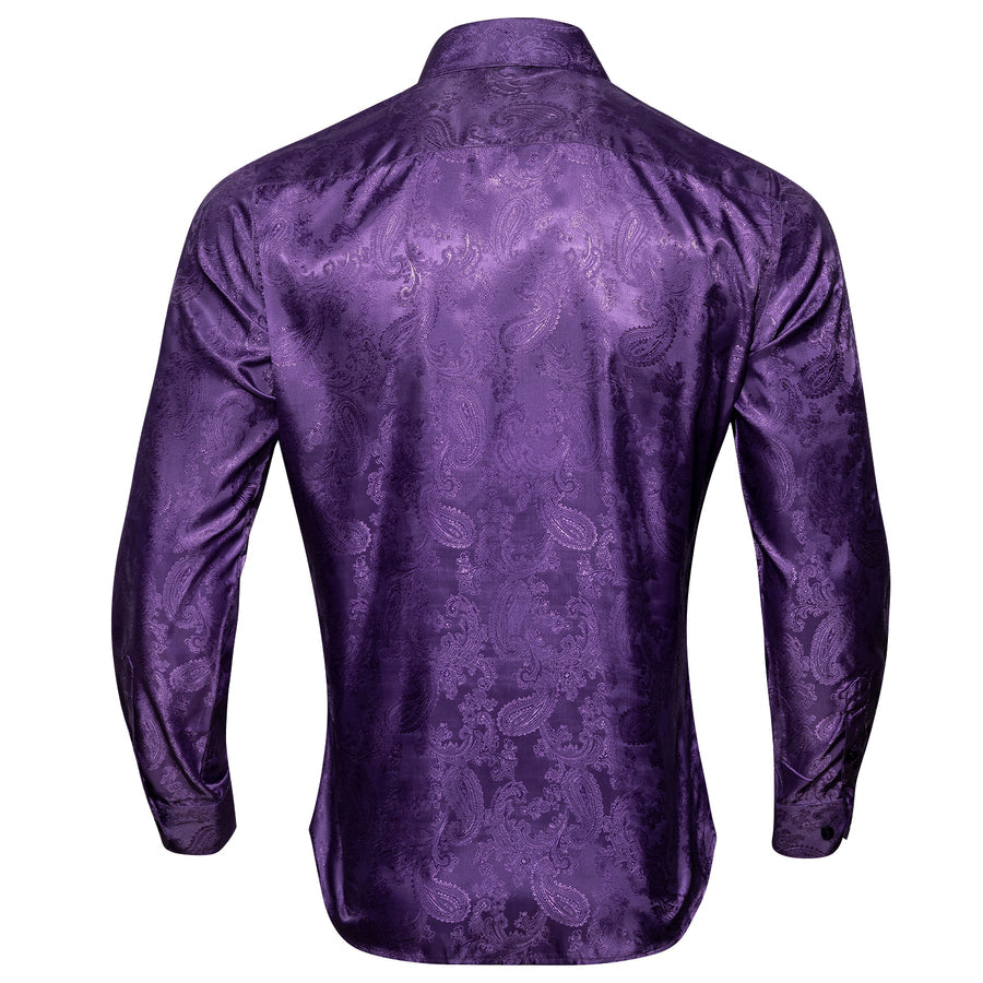 Lavender Purple Paisley Silk Dress Shirt shirt    - Sophisticated Gentlemen