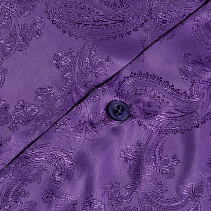 Lavender Purple Paisley Silk Dress Shirt shirt    - Sophisticated Gentlemen