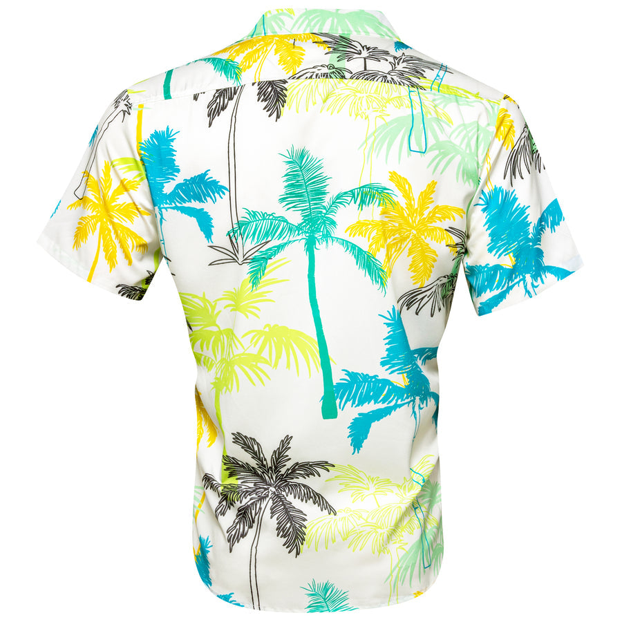 Yellow Blue Coconut Tree Novelty Dress Shirt shirt    - Sophisticated Gentlemen