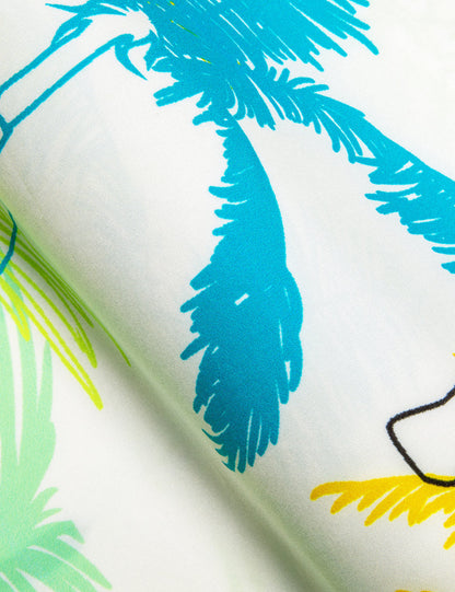 Yellow Blue Coconut Tree Novelty Dress Shirt shirt    - Sophisticated Gentlemen