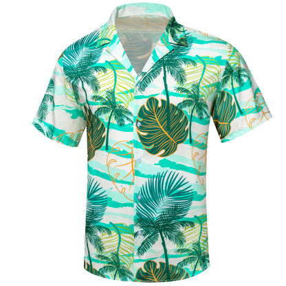 Parekeet Green Coconut Tree Novelty Dress Shirt shirt    - Sophisticated Gentlemen