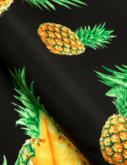 Black Yellow Pineapple Novelty Dress Shirt shirt    - Sophisticated Gentlemen