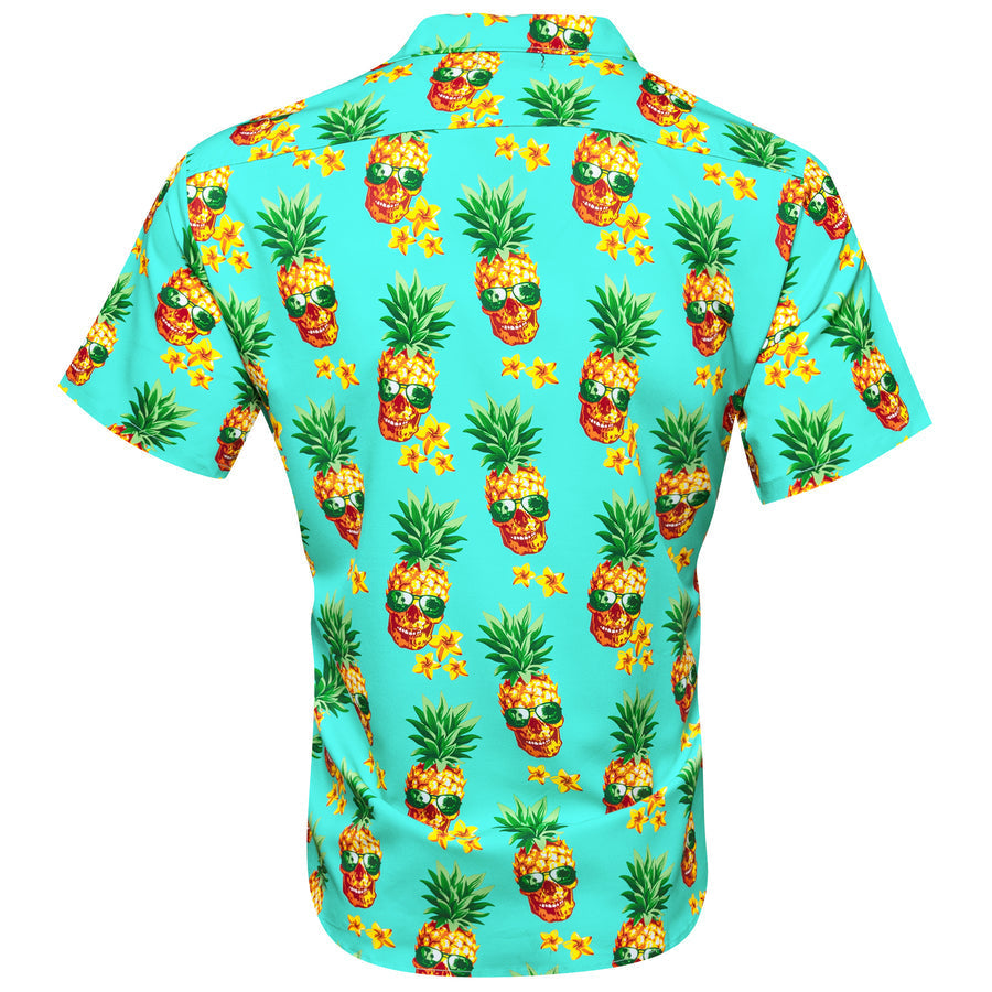 Mint Green Yellow Pineapple Novelty Dress Shirt shirt    - Sophisticated Gentlemen