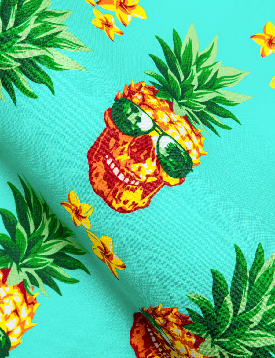 Mint Green Yellow Pineapple Novelty Dress Shirt shirt    - Sophisticated Gentlemen