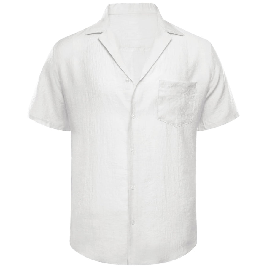 Pure White Solid Men's Silk Dress Shirt shirt    - Sophisticated Gentlemen