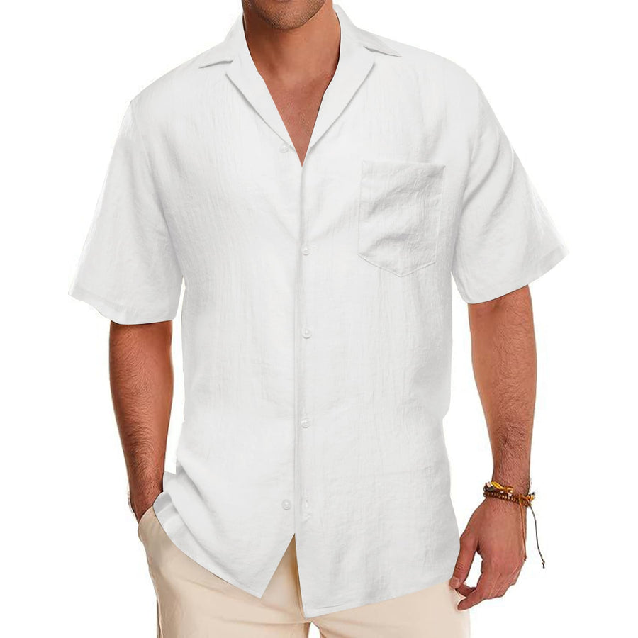 Pure White Solid Men's Silk Dress Shirt shirt S   - Sophisticated Gentlemen