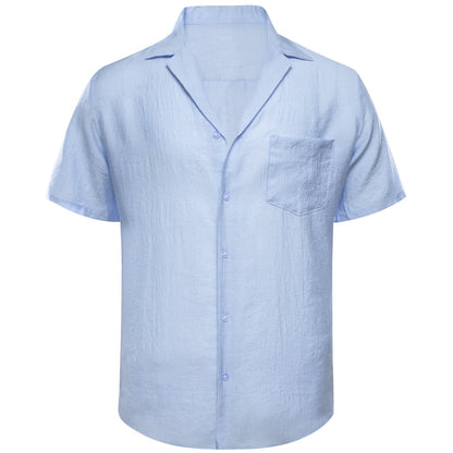 Arctic Blue Solid Men's Silk Dress Shirt shirt    - Sophisticated Gentlemen