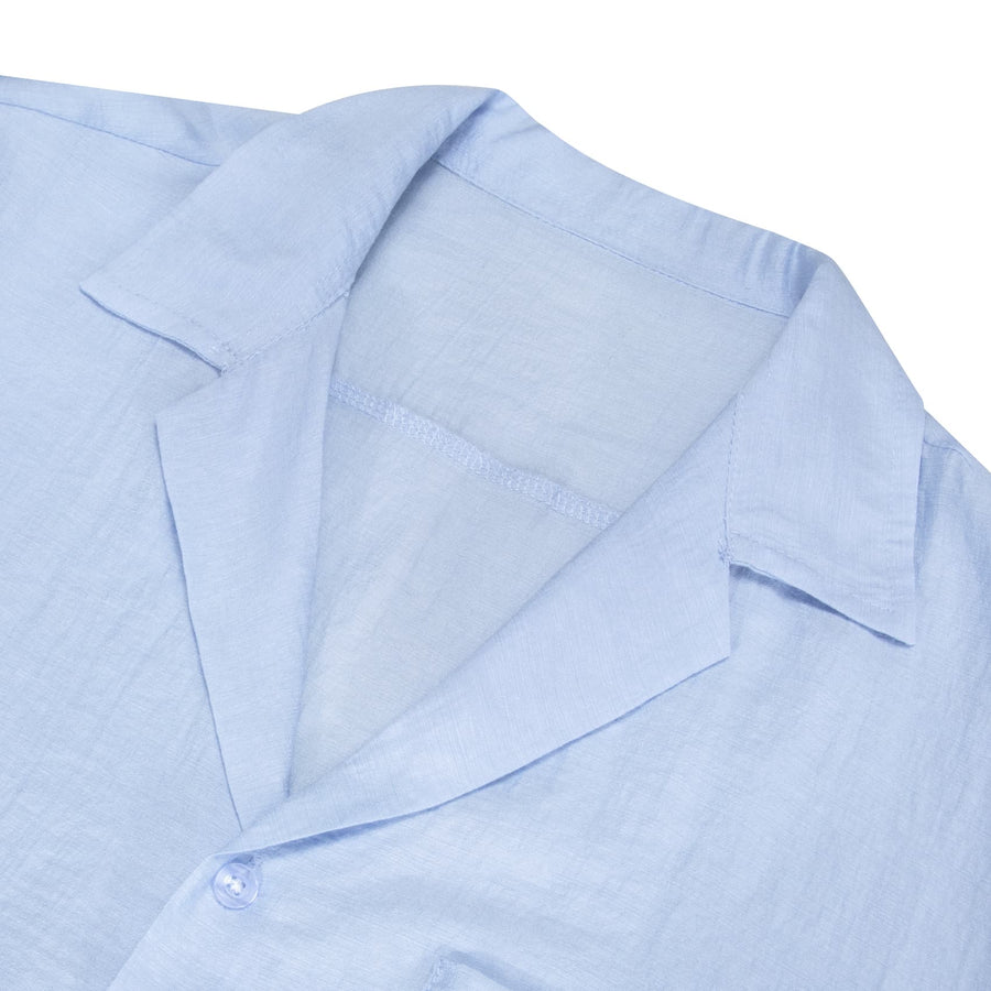 Arctic Blue Solid Men's Silk Dress Shirt shirt    - Sophisticated Gentlemen