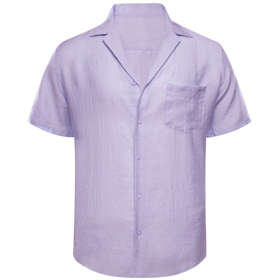Thistle Purple Solid Men's Silk Dress Shirt shirt    - Sophisticated Gentlemen