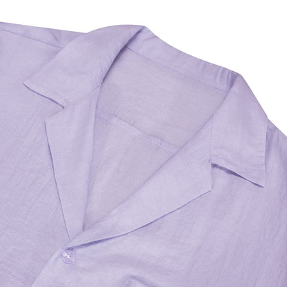 Thistle Purple Solid Men's Silk Dress Shirt shirt    - Sophisticated Gentlemen