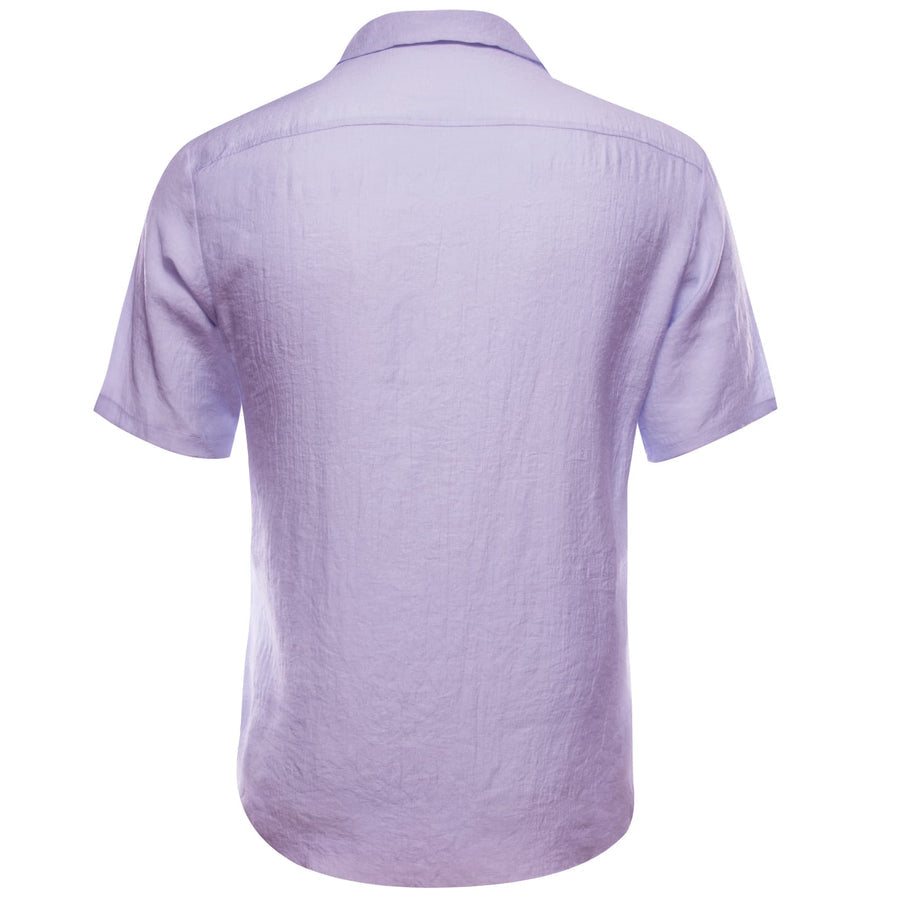 Thistle Purple Solid Men's Silk Dress Shirt shirt    - Sophisticated Gentlemen