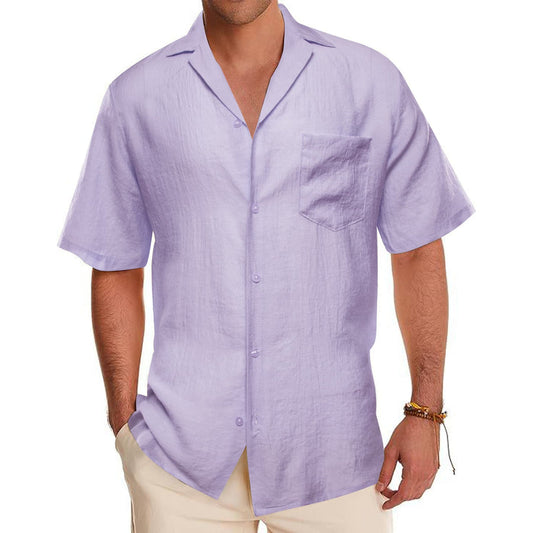 Thistle Purple Solid Men's Silk Dress Shirt shirt S   - Sophisticated Gentlemen