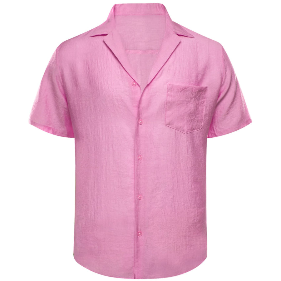 Taffy Pink Solid Men's Silk Dress Shirt shirt    - Sophisticated Gentlemen