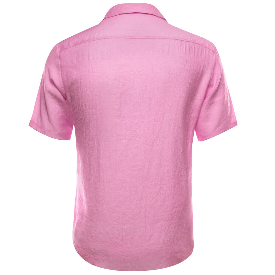 Taffy Pink Solid Men's Silk Dress Shirt shirt    - Sophisticated Gentlemen