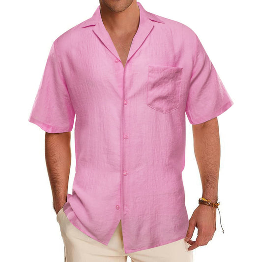 Taffy Pink Solid Men's Silk Dress Shirt shirt S   - Sophisticated Gentlemen