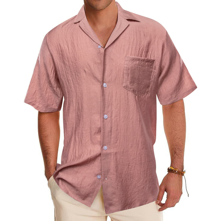 Rose Pink Solid Men's Silk Dress Shirt shirt S   - Sophisticated Gentlemen