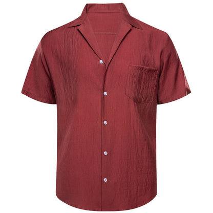 Blush Red Solid Men's Silk Dress Shirt shirt    - Sophisticated Gentlemen