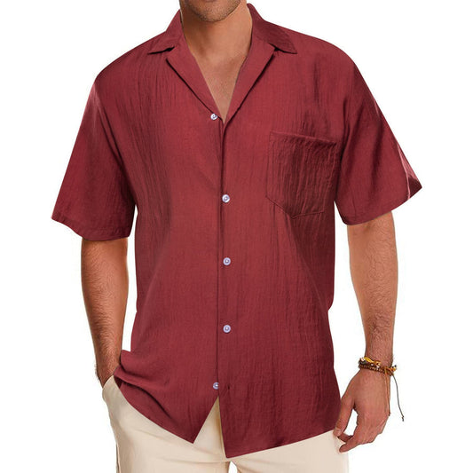 Blush Red Solid Men's Silk Dress Shirt shirt S   - Sophisticated Gentlemen