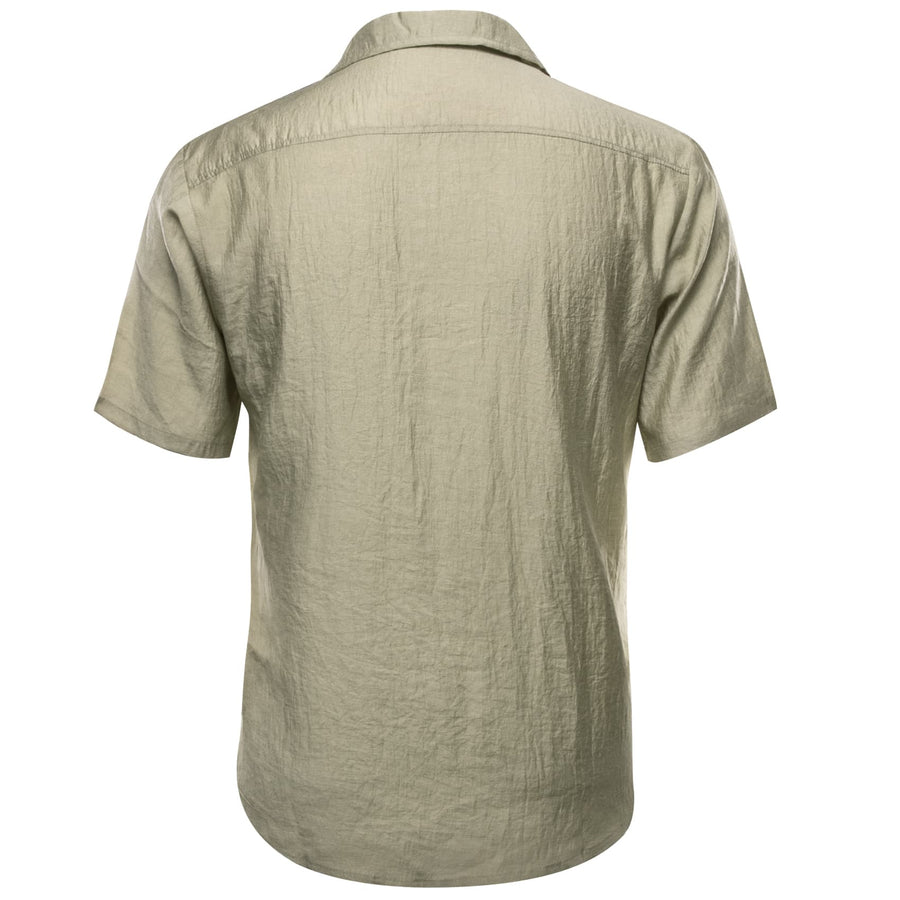 Sage Green Solid Men's Silk Dress Shirt shirt    - Sophisticated Gentlemen