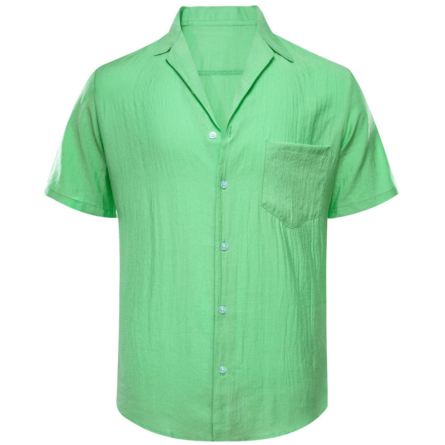 Fern Green Solid Men's Silk Dress Shirt shirt    - Sophisticated Gentlemen