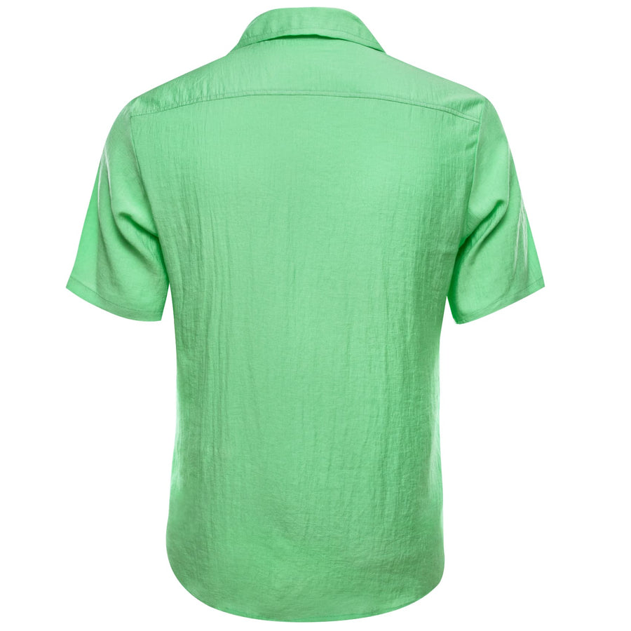 Fern Green Solid Men's Silk Dress Shirt shirt    - Sophisticated Gentlemen