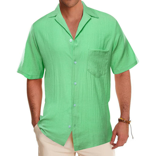 Fern Green Solid Men's Silk Dress Shirt shirt S   - Sophisticated Gentlemen