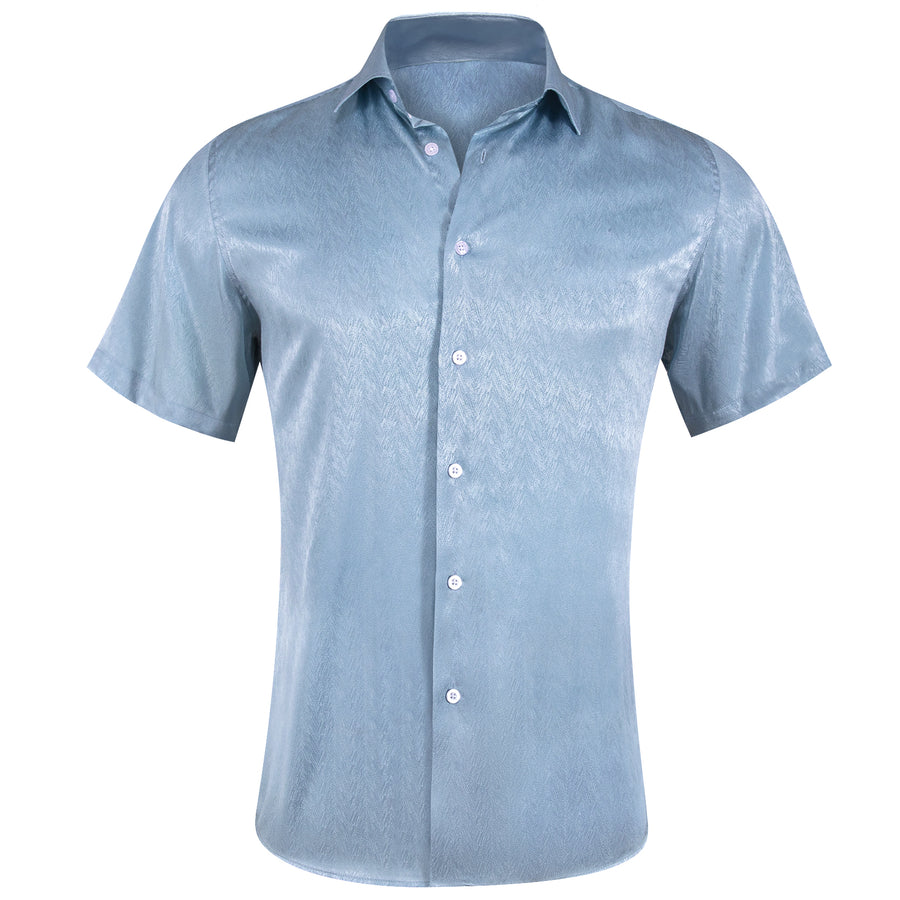 Sea Blue Solid Dress Shirt shirt S   - Sophisticated Gentlemen