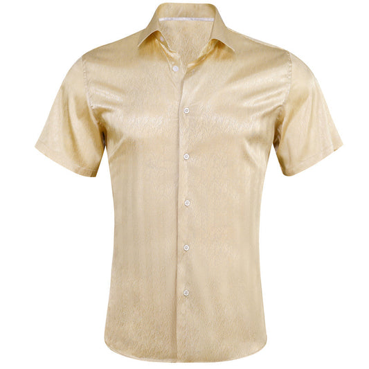 Wheat Solid Dress Shirt shirt S   - Sophisticated Gentlemen