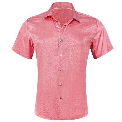 Shock Pink Solid Men's Dress Shirt shirt S   - Sophisticated Gentlemen