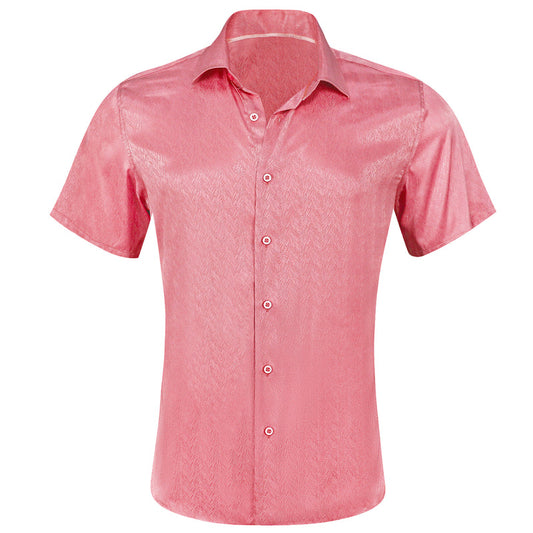 Shock Pink Solid Men's Dress Shirt shirt S   - Sophisticated Gentlemen