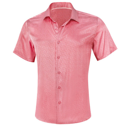 Shock Pink Solid Men's Dress Shirt shirt    - Sophisticated Gentlemen