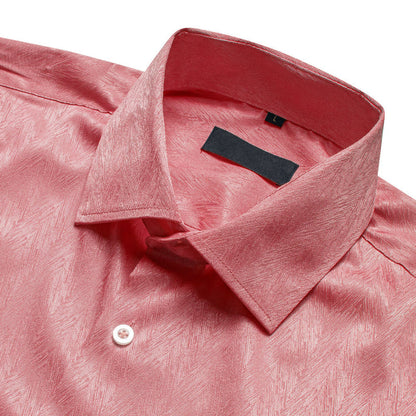 Shock Pink Solid Men's Dress Shirt shirt    - Sophisticated Gentlemen
