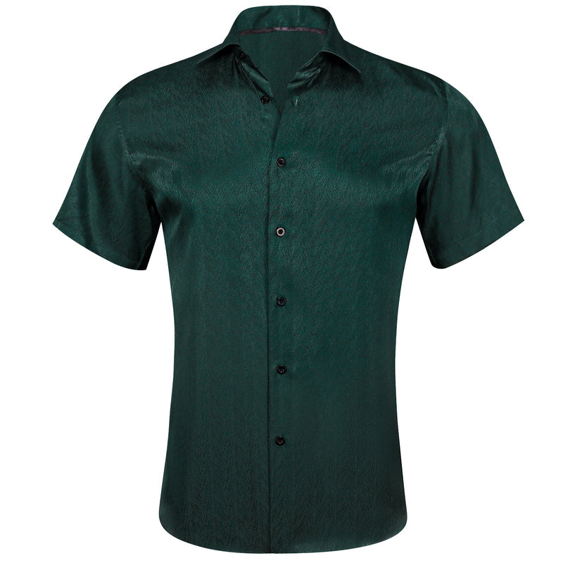 Deep Green Solid Dress Shirt shirt S   - Sophisticated Gentlemen