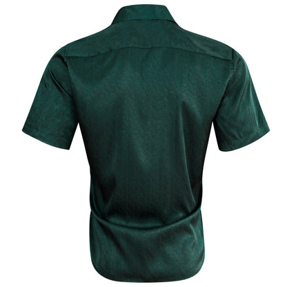 Deep Green Solid Dress Shirt shirt    - Sophisticated Gentlemen
