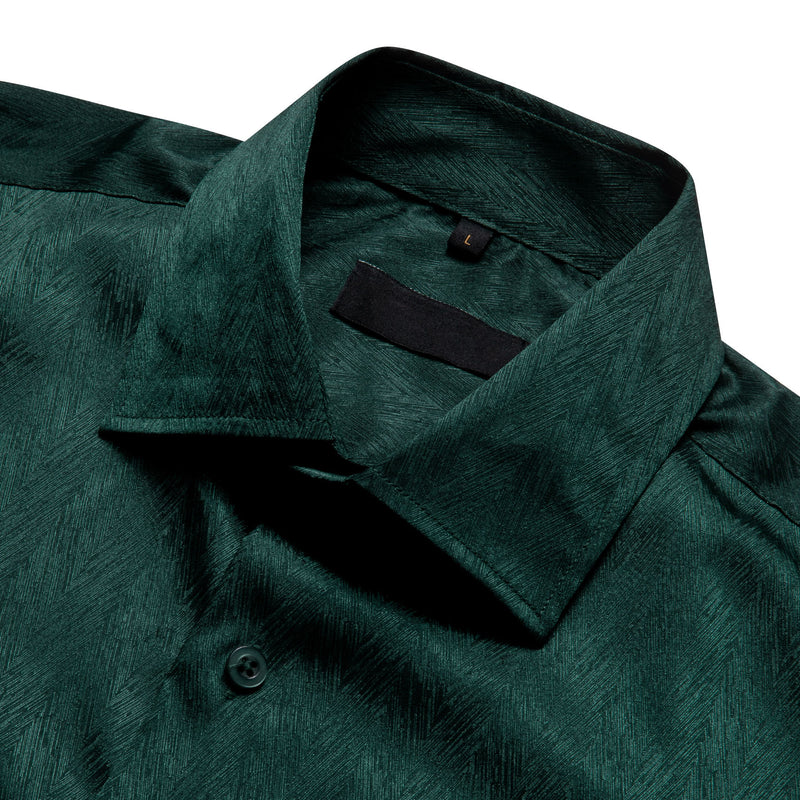 Deep Green Solid Dress Shirt shirt    - Sophisticated Gentlemen