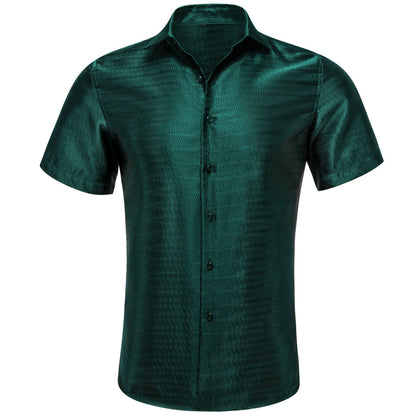 Dark Green Striped Dress Shirt shirt    - Sophisticated Gentlemen