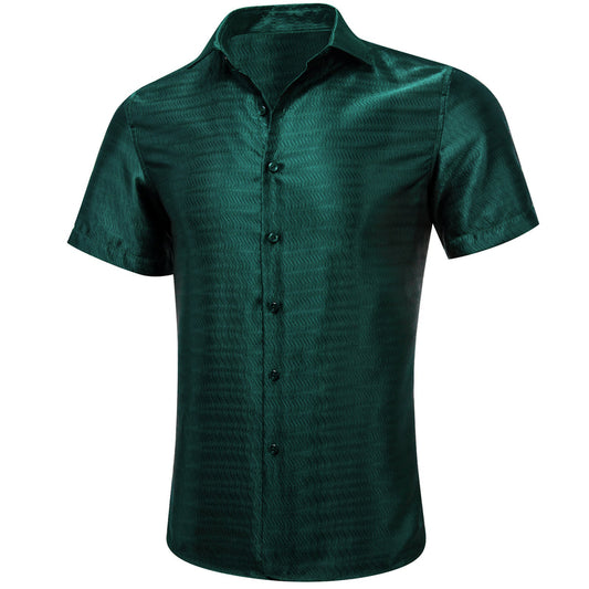 Dark Green Striped Dress Shirt shirt S   - Sophisticated Gentlemen