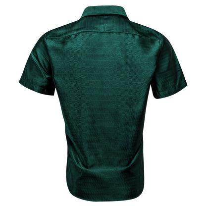 Dark Green Striped Dress Shirt shirt    - Sophisticated Gentlemen