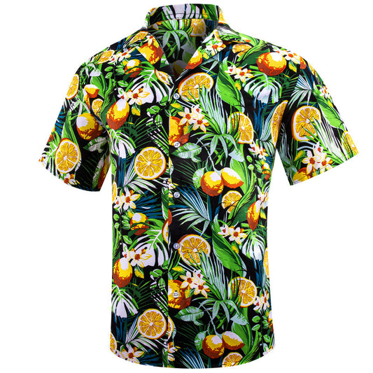 Orange Green Novelty Dress Shirt shirt S   - Sophisticated Gentlemen