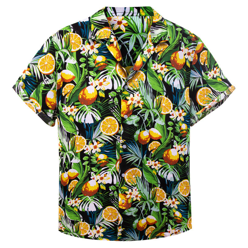Orange Green Novelty Dress Shirt shirt    - Sophisticated Gentlemen