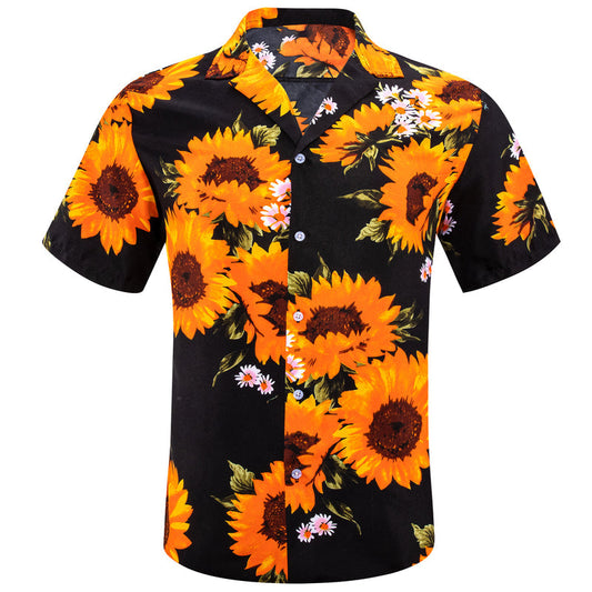 Orange Sunflower Dress Shirt shirt S   - Sophisticated Gentlemen