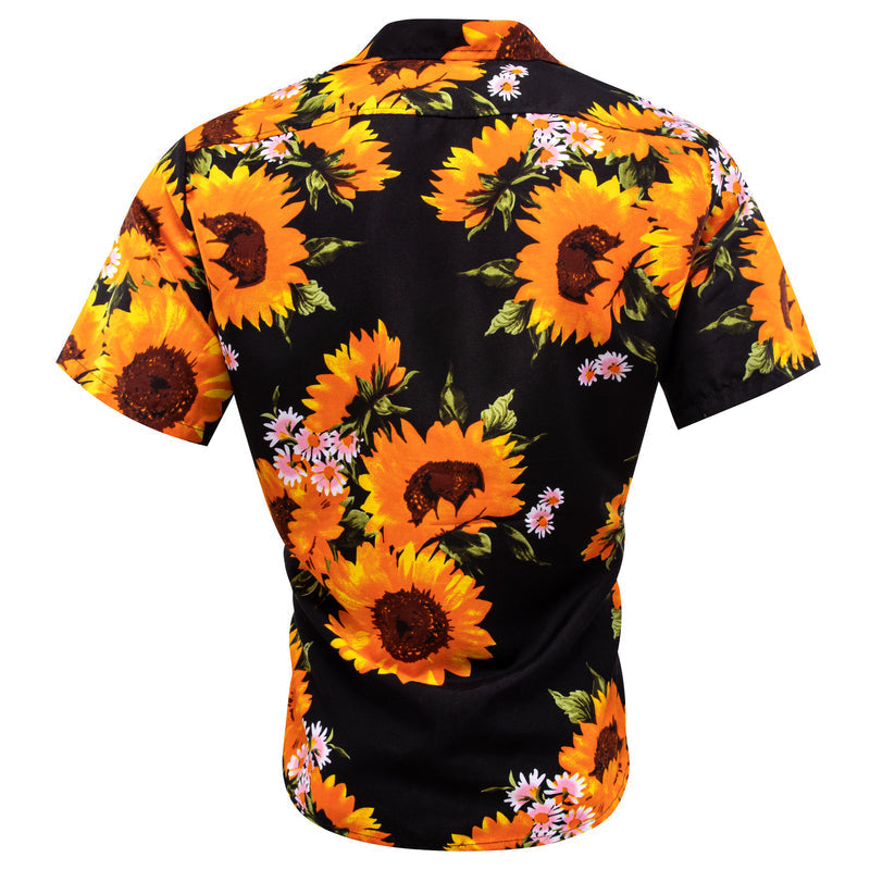 Orange Sunflower Dress Shirt shirt    - Sophisticated Gentlemen