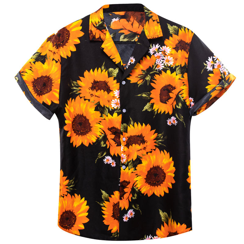 Orange Sunflower Dress Shirt shirt    - Sophisticated Gentlemen
