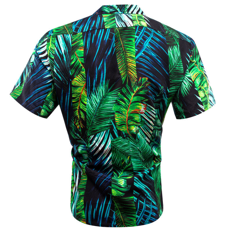 Emerald Green Leaves Novelty Dress Shirt shirt    - Sophisticated Gentlemen
