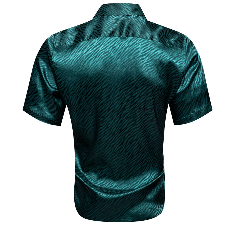 Dark Green Novelty Silk Dress Shirt shirt    - Sophisticated Gentlemen