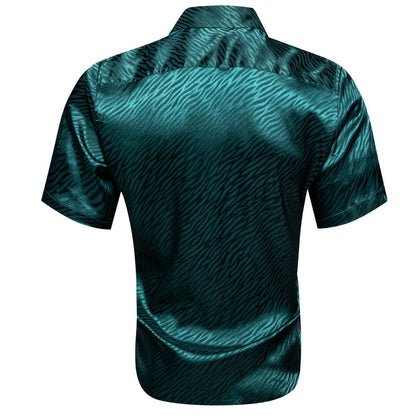 Dark Green Novelty Silk Dress Shirt shirt    - Sophisticated Gentlemen