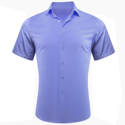 Purple Solid Silk Dress Shirt shirt S   - Sophisticated Gentlemen