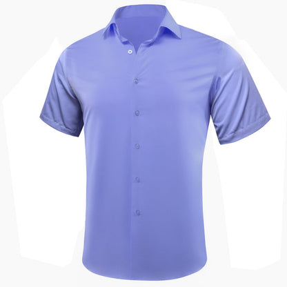 Purple Solid Silk Dress Shirt shirt    - Sophisticated Gentlemen