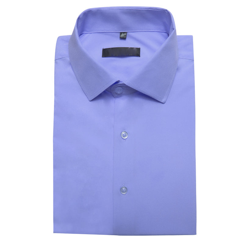 Purple Solid Silk Dress Shirt shirt    - Sophisticated Gentlemen