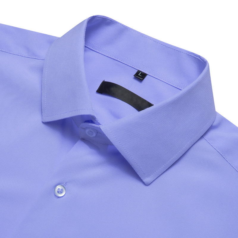 Purple Solid Silk Dress Shirt shirt    - Sophisticated Gentlemen